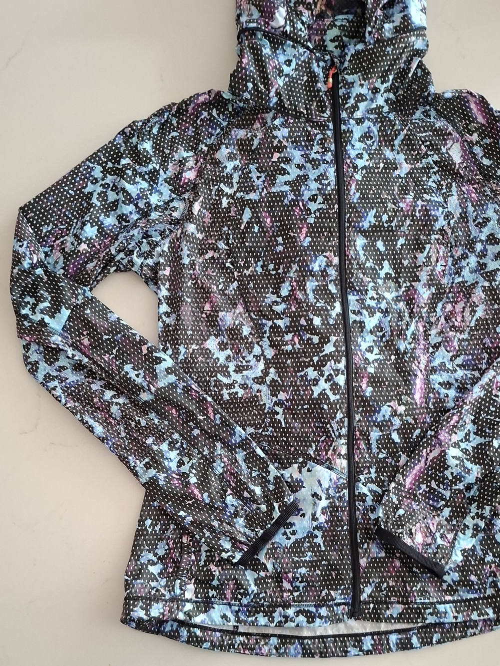 Lululemon Purple & Green Floral Print "Back Pack It" Lightweight Jacket (Size S)